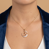 Pendant Necklace Crescent Enamel