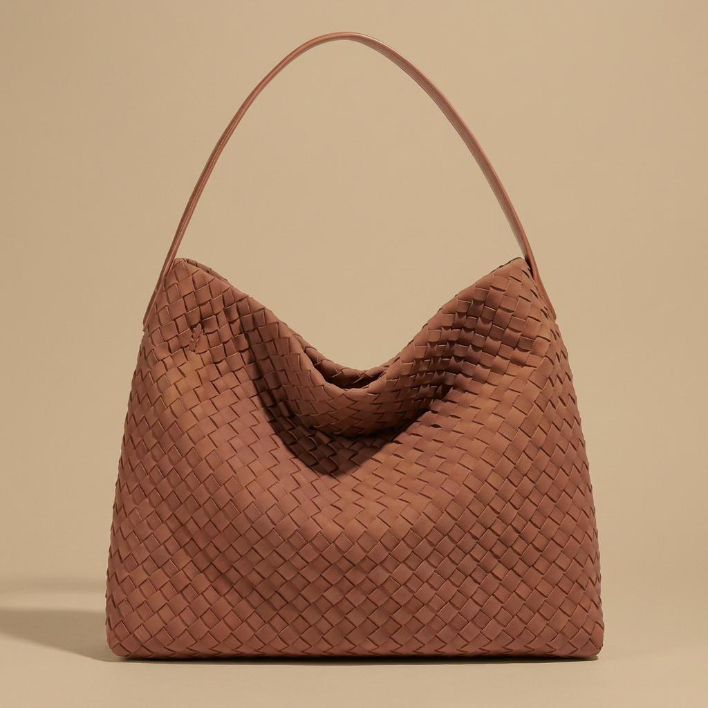 Hobo Bag Woven Suede Texture