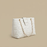Shoulder Bag with Quilted Chain