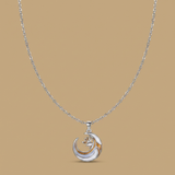 Pendant Necklace Crescent Enamel