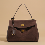 Shoulder Bag Women Suede Leather Work Handbag