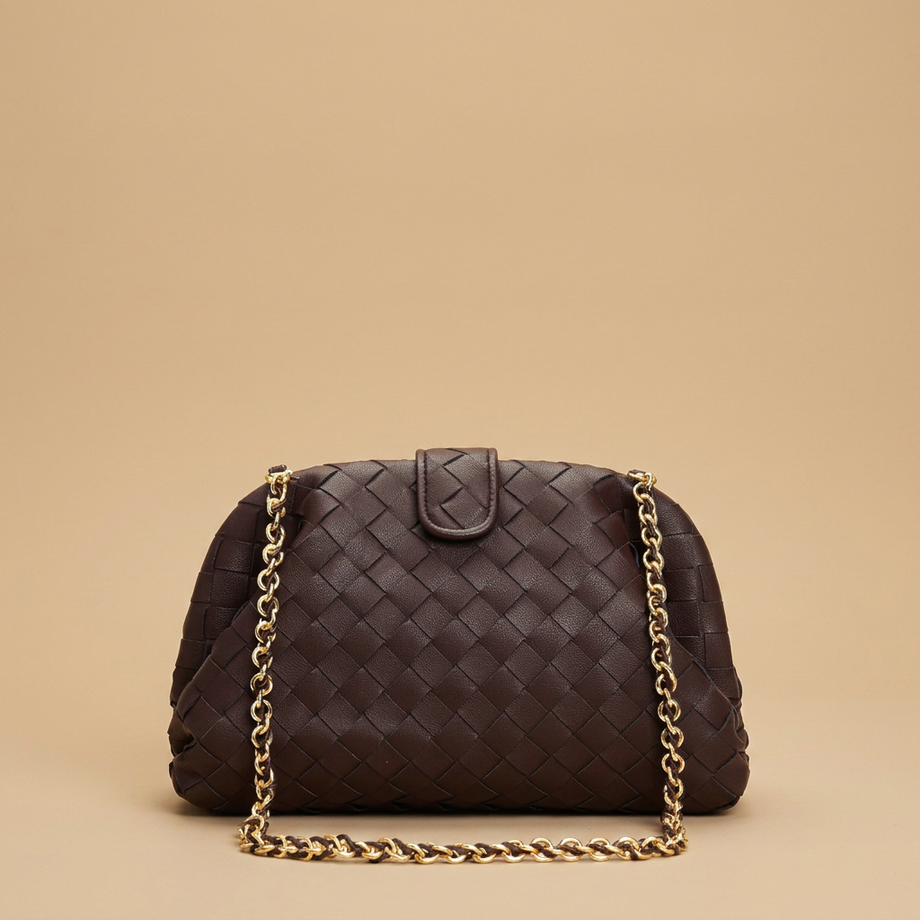 Shoulder Bag Woven Leather Chain