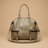 Shoulder Bag with Dual Zippers