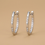 Earrings with Oval Zirconia