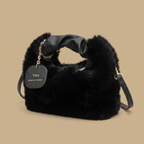 Shoulder Bag Faux Fur Handle