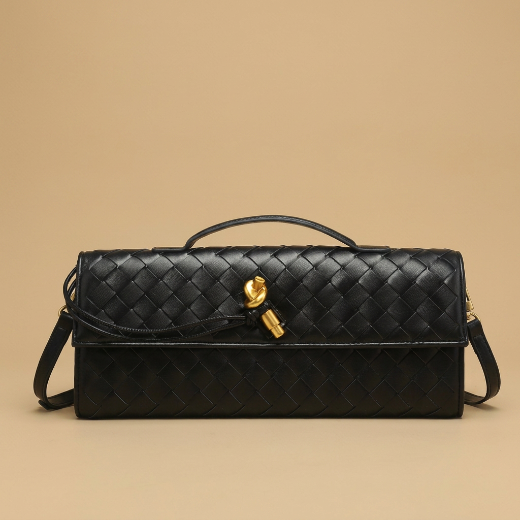 Crossbody Bag Woven Leather Clutch Handbag