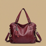 Tote Bag Women Studded Leather Tassel Handbag