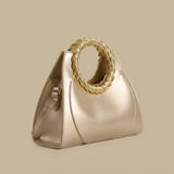 Hobo Bag with Gold Ring Handle