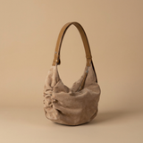 Hobo Bag with Suede Texture