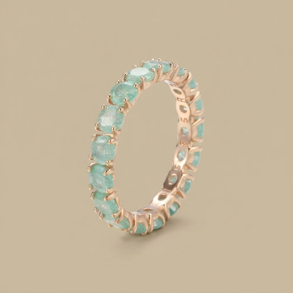 Ring with Geometric Zirconium Design