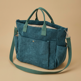 Tote Bag with Corduroy Pockets