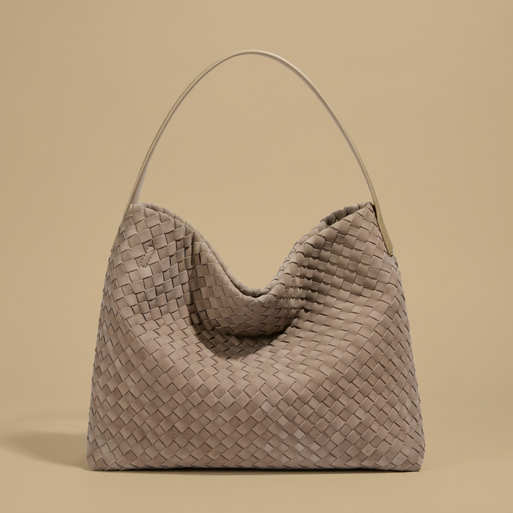Hobo Bag Woven Suede Texture