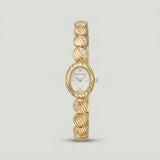 Ridged Link Gold Watch