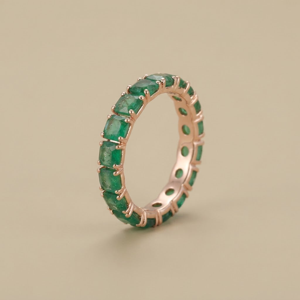 Ring with Geometric Zirconium Design