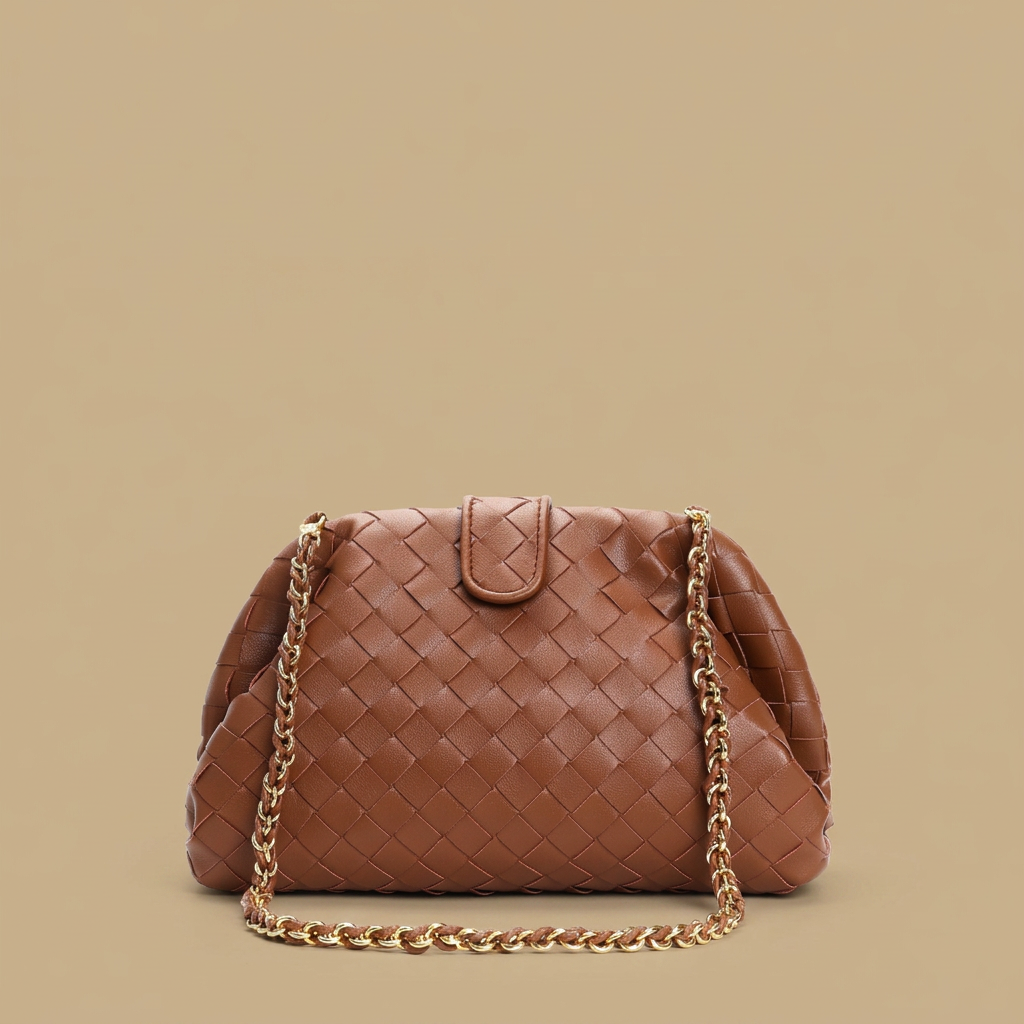 Shoulder Bag Woven Leather Chain