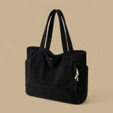 Tote Bag with Corduroy Texture