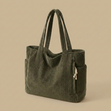 Tote Bag with Corduroy Texture