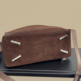 Tote Bag with Suede Finish