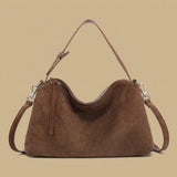 Genuine Suede Leather Tote Shoulder Bag
