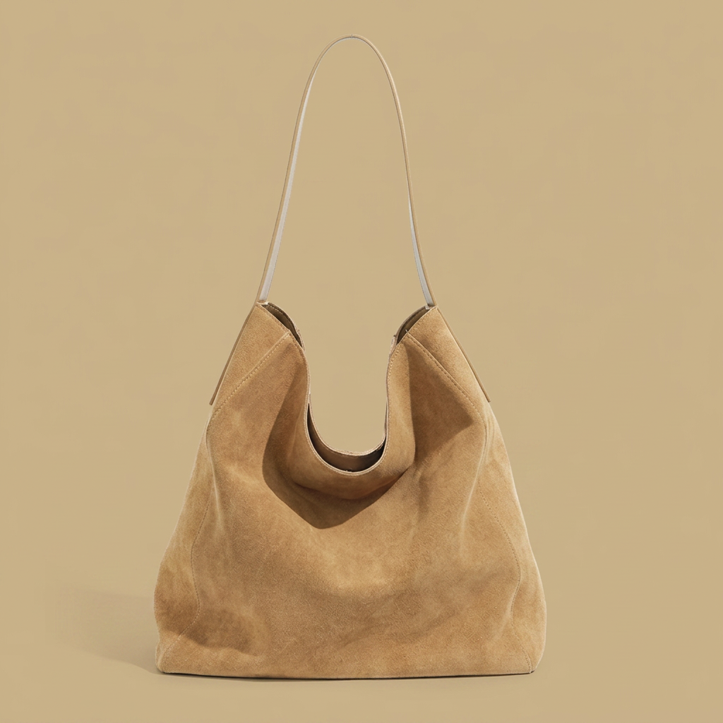 Hobo Bag with Suede Finish