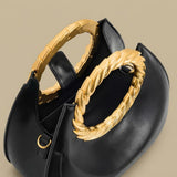 Hobo Bag with Gold Ring Handle