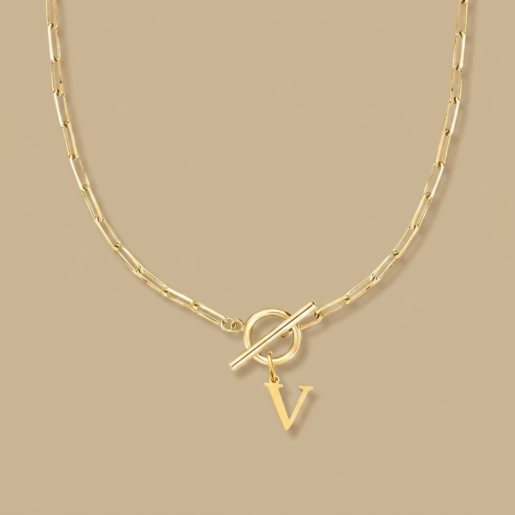 Necklace with Initial Pendant