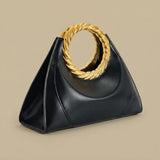 Hobo Bag with Gold Ring Handle