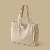 Tote Bag with Corduroy Texture