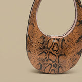 Clutch Bag with Snake Texture