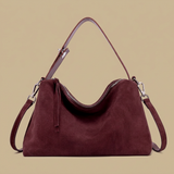 Genuine Suede Leather Tote Shoulder Bag