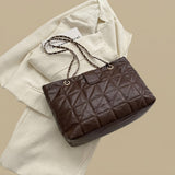 Shoulder Bag with Quilted Chain