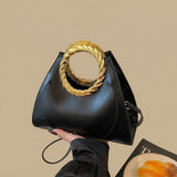 Hobo Bag with Gold Ring Handle