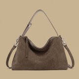 Genuine Suede Leather Tote Shoulder Bag