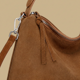 Genuine Suede Leather Tote Shoulder Bag