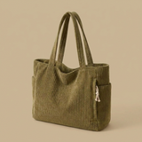 Tote Bag with Corduroy Texture