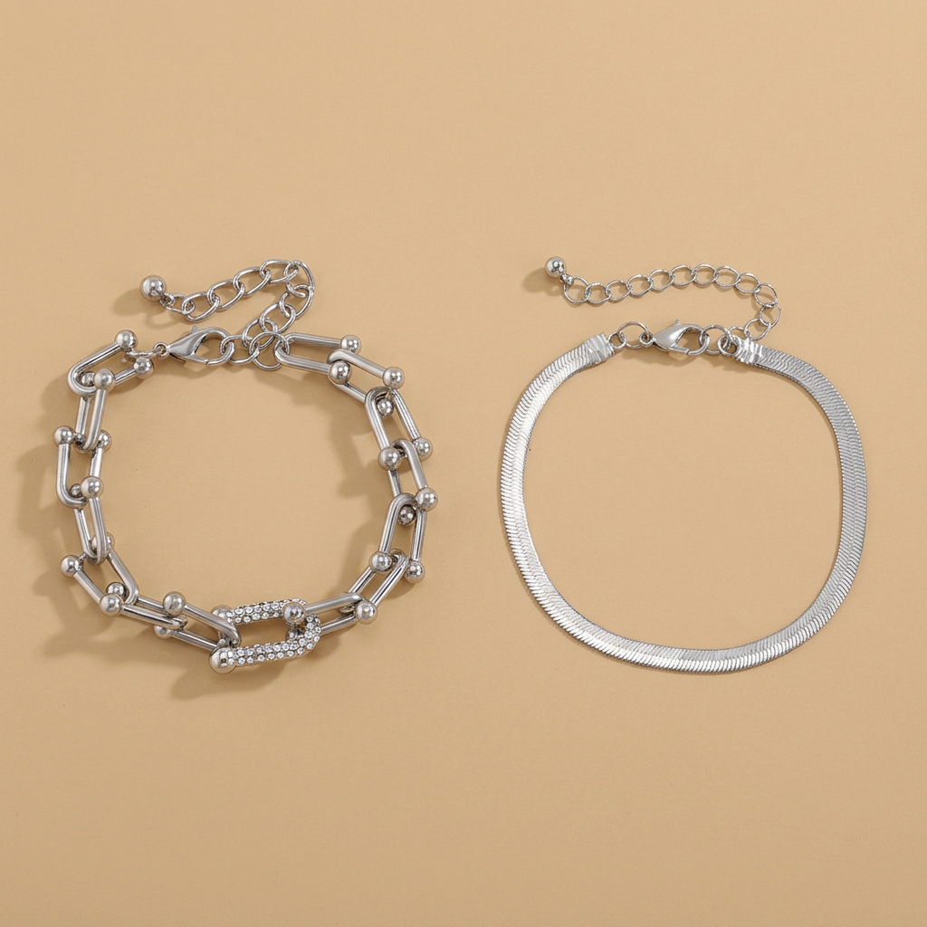 Bracelet Set with Chain Lock