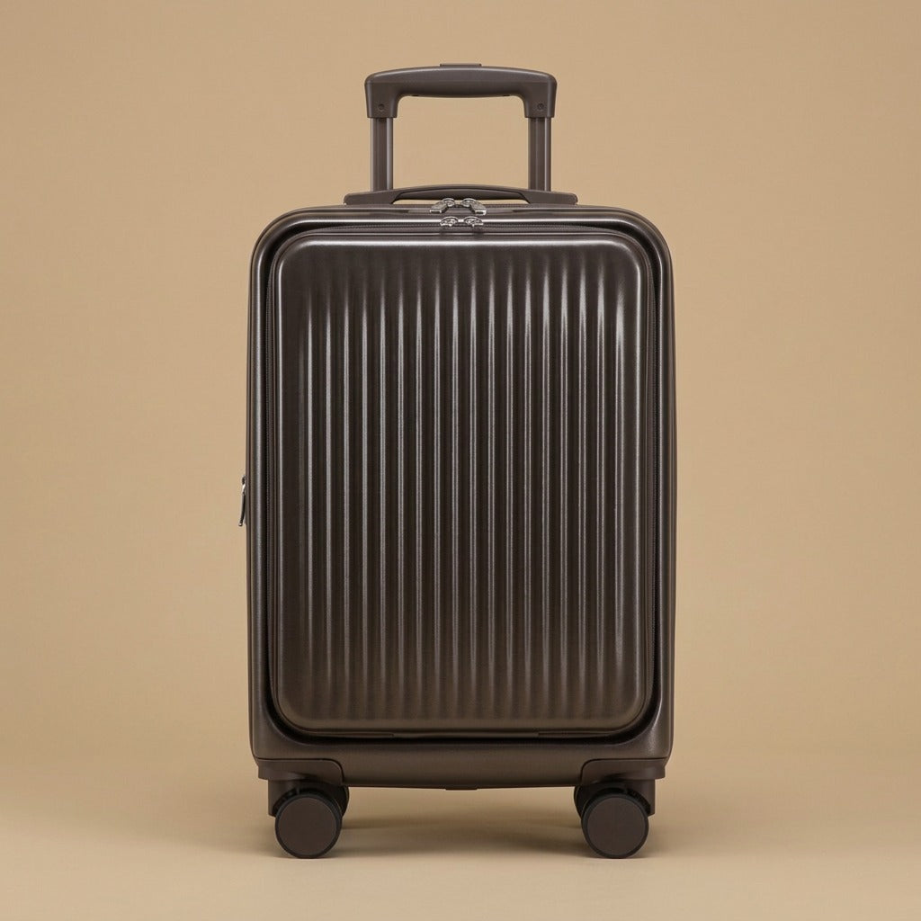 2-Piece Front-Opening Carry-On Set with Cosmetic Case