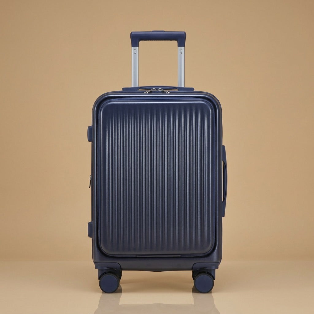 2-Piece Front-Opening Carry-On Set with Cosmetic Case