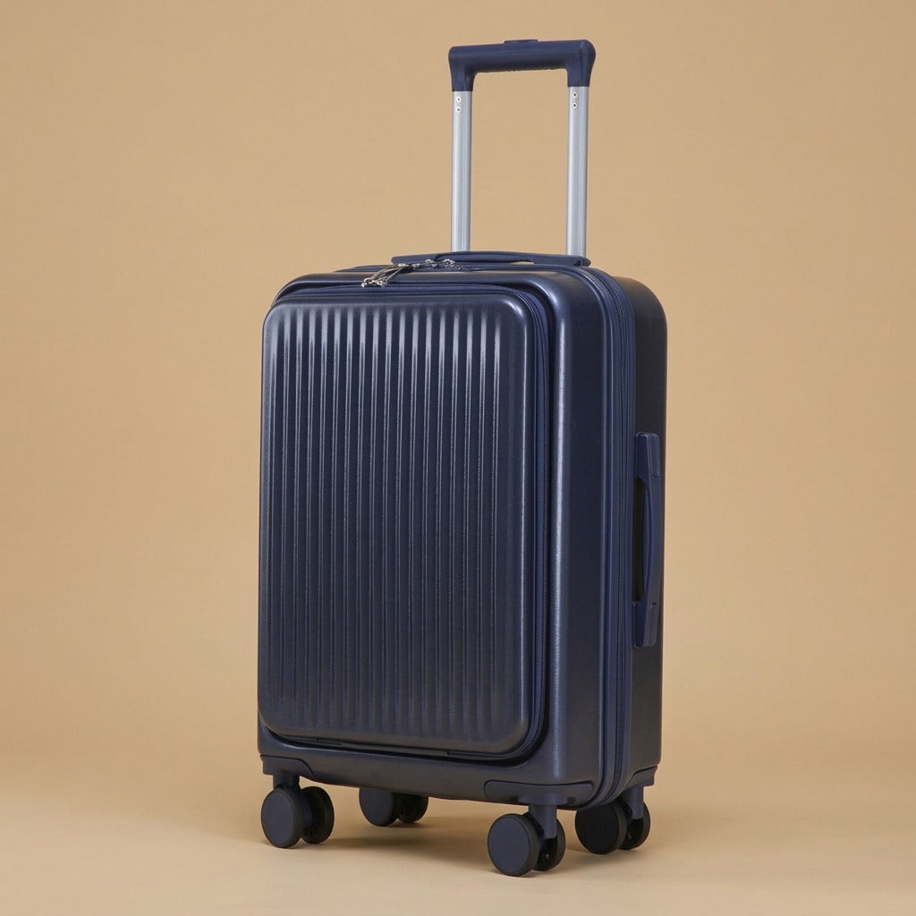 2-Piece Front-Opening Carry-On Set with Cosmetic Case