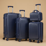 2-Piece Front-Opening Carry-On Set with Cosmetic Case