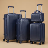 2-Piece Front-Opening Carry-On Set with Cosmetic Case