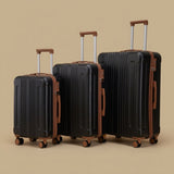 Two-Tone 3-Piece Spinner Luggage Set with TSA Lock