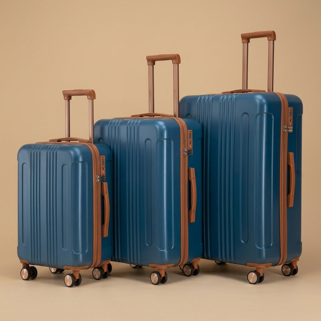 Two-Tone 3-Piece Spinner Luggage Set with TSA Lock