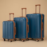 Two-Tone 3-Piece Spinner Luggage Set with TSA Lock