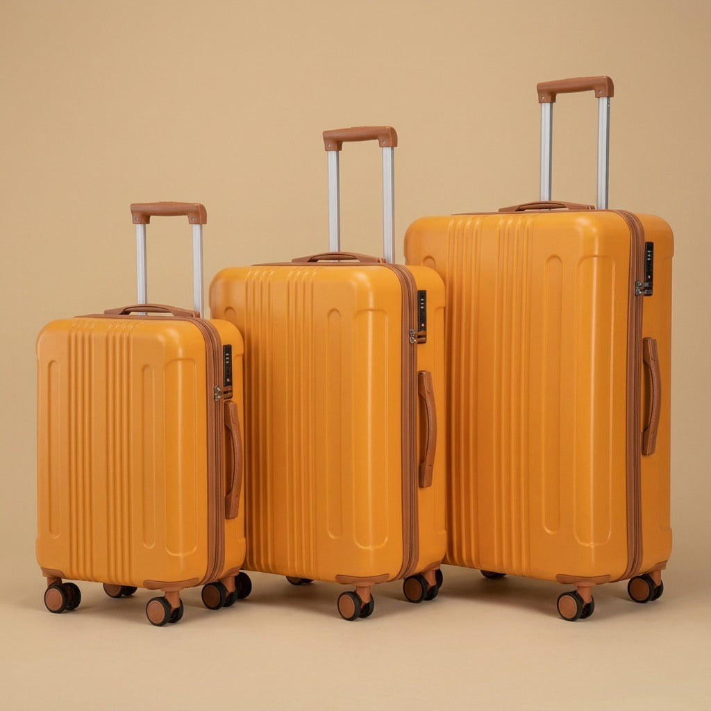 Two-Tone 3-Piece Spinner Luggage Set with TSA Lock