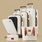 4-Piece Front-Opening Luggage Set with USB Port