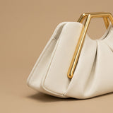 Womens Retro-Style Framed Pleated Cloud Bag