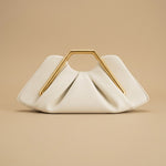 Womens Retro-Style Framed Pleated Cloud Bag