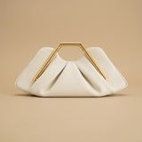 Womens Retro-Style Framed Pleated Cloud Bag