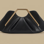 Womens Retro-Style Framed Pleated Cloud Bag